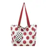 Bolso de Hombro Simple de Lunares Estilo Coreano, Bolso Tote de Gran Capacidad para Viajes Perezosos y Relajados, Bolso de Lona de Doble Cara Elegante y a la Moda