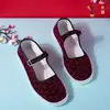 2026 Nuevo Modelo Zapatos de Tela del Viejo Pekín para Mujer, Zapatos para Mamá, Zapatos de Baile, Transpirables, Suela Plana Suave, Estilo de Caña Baja para Mujer