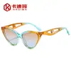 Nuevas Gafas de Sol de Moda para Mujer Estilo Ojo de Gato Protección Solar de Verano Templo con Personalidad Montura de Gafas con Perlas Huecas