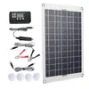 Panel solar monocristalino de 50W con clip para encendedor de cigarrillos DC-DC impermeable negro controlador USB dual inteligente batería de goteo