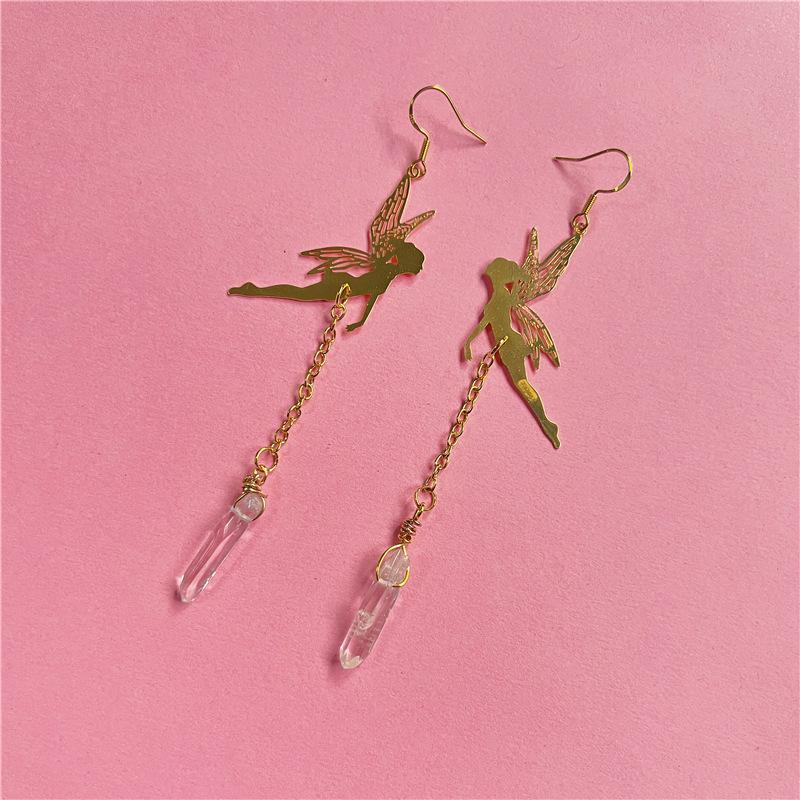 AQ-2201-金色耳环白水晶