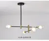 Iluminación Escandinava Americana Normcore Retro para Sala de Estar y Comedor Hierro Postmoderno Frijol Mágico Línea Geométrica Araña de Forma Especial