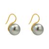 Chapado en Cobre Oro Real Moda Vintage Perla Swaroff Gancho de Oreja de Lujo Ligero Nicho Versátil Elegante Pendientes Exagerados
