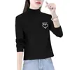 2025 Base de terciopelo alemán para mujer Ropa interior Otoño e Invierno Cuello semi-alto Forro polar Elegante Camiseta de manga larga Top para mujer Tendencia Ins