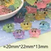 Perro oso de peluche de color luminoso tridimensional moda animal resina diy juguete infantil llavero coche adornos de escritorio