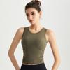 Chaleco Deportivo Weiman Fitness con Almohadillas Fijas en el Pecho, Chaleco de Yoga Ajustado Elástico con Pliegues, Sujetador Deportivo de Secado Rápido