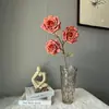Manta Rosa Estampada com Flor Artificial Cappuccino Francês Luxo Acessível Flor de Mesa de Alto Padrão Decoração para Arranjo de Flores de Salão de Casamento