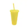 Directo de Fábrica Popular en Amazon Taza Grande de Plástico PP de 24 oz con Popote Brillante Moda Creativa Taza para Té de Leche Disponible
