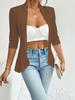 Nueva Moda Femenina Europea y Americana de Amazon AliExpress Top Calado Cárdigan Chaqueta Color Sólido Traje Pequeño Casual
