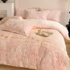 Juego de Ropa de Cama de Lujo de Cuatro Piezas con Forro Polar de Invierno, Nuevo Juego de Sábana y Funda de Edredón Gruesa y Cálida de Terciopelo de Leche 2025