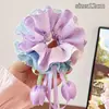Flor de Tulipa Infantil Anel de Cabelo para Intestino Grosso Menina 2026 Novo Estilo Elástico de Cabelo Coque Corda de Cabelo Flor de Cabeça Acessórios de Cabelo