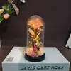 Adorno de Flor Eterna Rosa con Lámina de Oro y Tapa de Vidrio, Pequeño Regalo para el Día de la Madre, Muñeca de Regalo, Ramo de Flores, Regalo de San Valentín