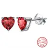 Pendientes Radiantes de Plata S925, Pendientes con Piedra de Nacimiento de Diciembre, Circonita en Forma de Corazón, Fabricante de Venta Caliente Transfronteriza