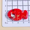 Estilo Año Nuevo Rojo Cuadros Pez Gato Kt Pasador Estilo Japonés Pasador Pegatinas de Pegamento Crema Accesorios DIY