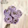 Flores de Rosa Artificiales con Bordes Quemados, Flores Falsas, Plantas Verdes al por Mayor, Manualidades para Decoración de Bodas, Estilo Ins Transfronterizo