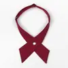 JK Corbata Pequeña Uniforme Estudiante Lazo Cruzado Corbata de Lazo color vino tinto Cuello Camisa Uniforme Escolar Mujer Mariposa