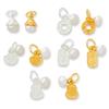 Plata de Ley S925 Chapada en Oro Estilo Chino Lingote Atractor de Riqueza Moneda de Cobre Perla Colgante Accesorio para Pulsera DIY