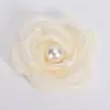 Nuevo Estilo Inspirado en Chanel Malla Encaje de Perlas Flor Tejida a Mano Accesorios para Ropa Dulce Camelia Pasador para el Cabello Accesorio para el Cabello