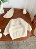Suéter de Niña Cárdigan Tejido Ropa de Otoño 2025 Nuevo Estilo Ropa Exterior para Bebé Niños Ropa de Lana de Princesa Otoño