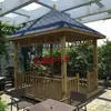 Pérgola de Madera Anticorrosión, Suministro de Pérgola de Madera de Pino, Pérgola Finlandesa de Madera de Cuatro Esquinas para Ocio en Parques al Aire Libre y Proyectos Municipales