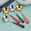 Vajilla Personalizada de Acero Inoxidable 304, Cuchara de Postre Linda para Niños, Cuchara para Restaurante y Hogar, Cuchara para Comer, Cuchara Popular con Cabeza Redonda