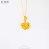 Loja de Ouro Mesmo Estilo Ouro Areia Rosa Pingente Estilo Quente Xiaohongshu Versátil Retro Rosa Colar Joias Atacado