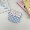 51177 Bolsa de Armazenamento Patchwork Xadrez Bolsa Mini Portátil para Absorventes Higiênicos Bolsa para Amostras de Cosméticos Bolsa de Embalagem para Viagem