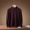 Suéter de Cachemira Nuevo Otoño/Invierno 2026 para Hombre Bai Cai Rong, Tejido de Manga Larga de Cuello Medio, Camisa Polo Casual de Negocios