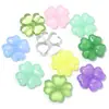 Flor de Cuatro Pétalos Acrílico Gradiente Tricolor Trébol Collar Pulsera de Abalorios Hechos a Mano Cuentas Sueltas Accesorios de Joyería Estilo Antiguo