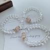 Pulseira de Cristal Branco Natural Qiaoen para Mulher, Grânulos de Cristal de Partículas Grandes, Personalidade Única, Nicho, Venda por Atacado de Fábrica para Enviar Amigos