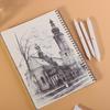 Set de 6 pinceles de periódico de doble punta para pintura artística, boceto sólido, pincel para difuminar, pluma correctora, pincel floreciente