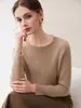 Elegante y Hermoso~Suéter de Cachemira con Cuello Redondo Hueco Suave para Mujer Tejido Holgado Elegante Sencillo Cálido Ropa de Punto de Capa Base
