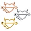 2022 Horn Monster Heart Breast Ring Aço Inoxidável Leite Ornamentos Atacado Divertido Breast Ring Body Piercing Ornamentos