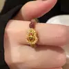 Nuevo Anillo de Calabaza con Cuentas Estilo Chino Tendencia Nacional Diseño de Nicho Apilable de Gama Alta Anillo para Dedo Índice Femenino de Gama Alta Estilo Nacional