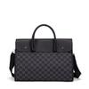 Bolsa masculina de couro Crazy Horse maleta vintage cor contrastante Bolsa de mão para homens de negócios horizontal de ombro transversal bolsa para computador
