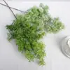 Grama Peluda Artificial de 3 Hastes Flor Falsa Planta Verde Decoração de Casa Casamento Enfeites Flor de Simulação Produtos Acabados de Alta Qualidade Atacado