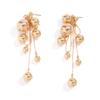 Joyería transfronteriza europea y americana diseño de moda aretes de borla de perla de imitación temperamento dulce y cool aretes de metal con cuentas para mujer