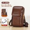 Riñonera de Piel Genuina para Teléfono Móvil para Hombres con Cinturón, Bolsa Multifuncional para Teléfono Móvil, Riñonera para Exteriores, Bolsita para Colgar Monedas, Funda para Teléfono Móvil, Cruzada