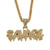 Collar con Letra de Personalidad Europeo y Americano Colgante de Personalidad Gota de Agua SAVAGE Collar Hip Hop Aleación Joyería para Hombre