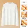 Camiseta de Manga Larga Modal Cepillado Doble Cara para Hombre, Otoño e Invierno 2026, Cuello Semi-Alto, Camiseta Base de Capa Interior para Hombre