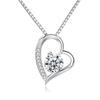 Cross-border Amazon popular aço inoxidável em forma de coração pendente de titânio caixa de aço corrente zircão completo Diamond Love colar feminino de alto sentido