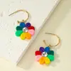 Pendientes de Flor de Color Dulce de Moda Simple Estilo Japonés y Coreano Pendientes de Botón Pequeños y Frescos de Diamante para Mujer Verano Nuevo Estilo