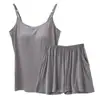 Nuevo Conjunto de Camisola y Shorts de Primavera y Verano para Mujer, Cómodo Conjunto Casual de Dos Piezas para el Hogar que se Puede Usar Afuera