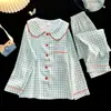 Nuevo Estilo de Primavera y Otoño para Niñas, Manga Larga, Pantalón Largo, Dibujos Animados, Ropa de Casa Cómoda con Cuello de Muñeca y Diseño de Algodón Nube, Conjunto Padre-Hijo
