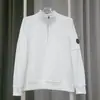 Cp Fábrica Transfronteiriça Estoque Pronto Empresa Moletom Fleece Meio Zíper Calça com Bolso de Aba Cor Lisa Patch de Lente Mesmo Estilo para Homens e Mulheres 1