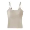 Camisola con Estampado de Letras para Mujer con Copas Integradas, Delgada y Transpirable, Adecuada para Usar en Capas o Como Prenda Exterior, Seda de Hielo con un Hermoso Diseño en la Espalda