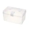 Caja transparente portátil para estudiantes, organizador de escritorio, botiquín casero, caja de herramientas para estudiantes de arte, tamaños grande y pequeño, diseño simple