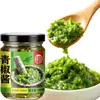 Molho de Pimenta Verde Jintan 150g + Molho de Pimenta Verde Jingjie 150g em garrafas de vidro para uso doméstico e em quartos de dormitório como molho para mergulhar nas refeições ou para adicionar a sanduíches
