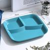 Plato cuadrado de plástico de tres compartimentos Plato para cena para el hogar Plato para desayuno Plato para fideos y frutos secos Plato para almuerzo Plato cuantitativo dividido Plato para reducir grasa Plato para comida ligera