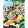 Pintura de Diamante Nova Transfronteiriça Série Animal: Feras Ferozes, Leões, Tigres, Pintura Diamante com Pedras Quadradas/Redondas, Pintura Decorativa Feita à Mão